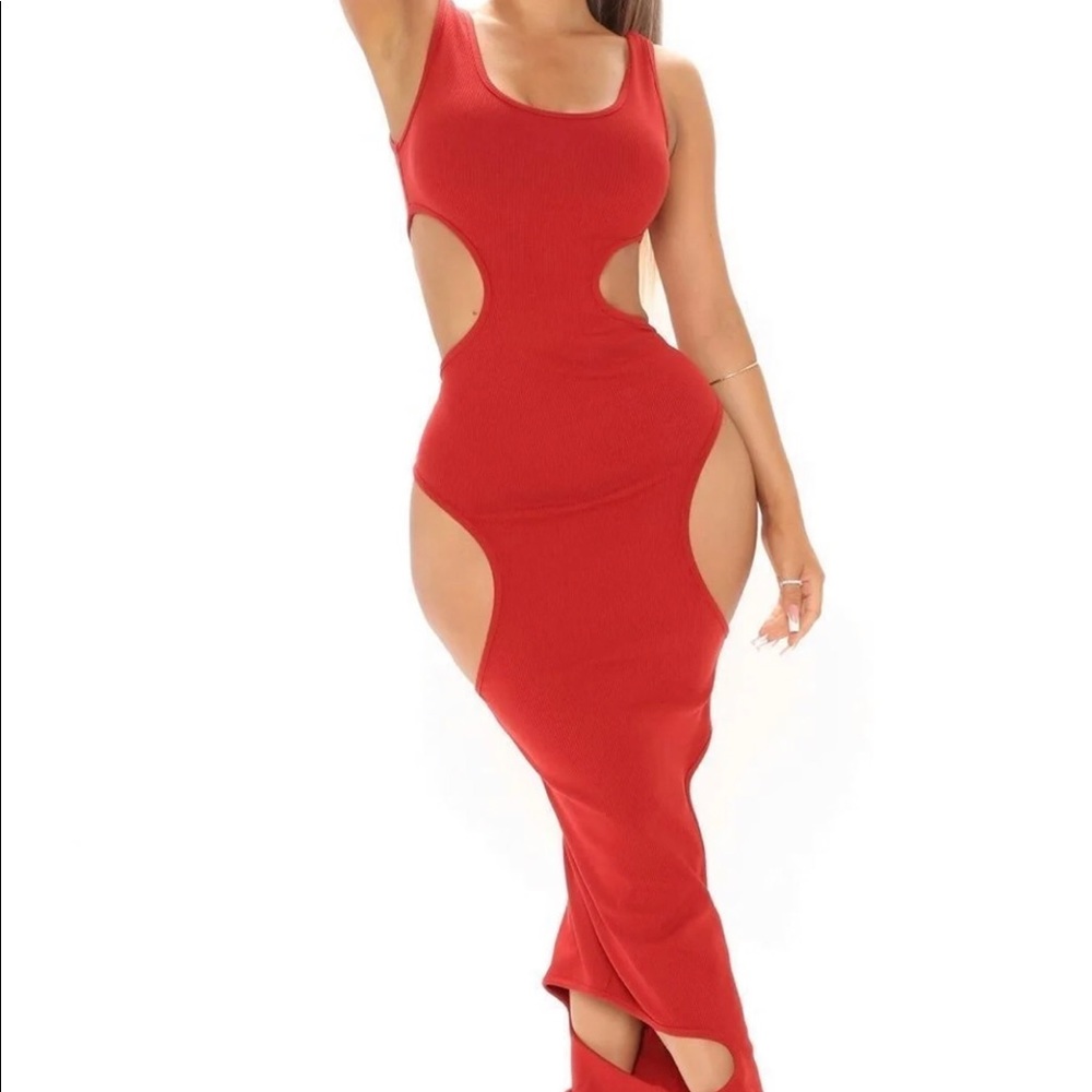 Callie Cut Out Maxi Dress - Rust